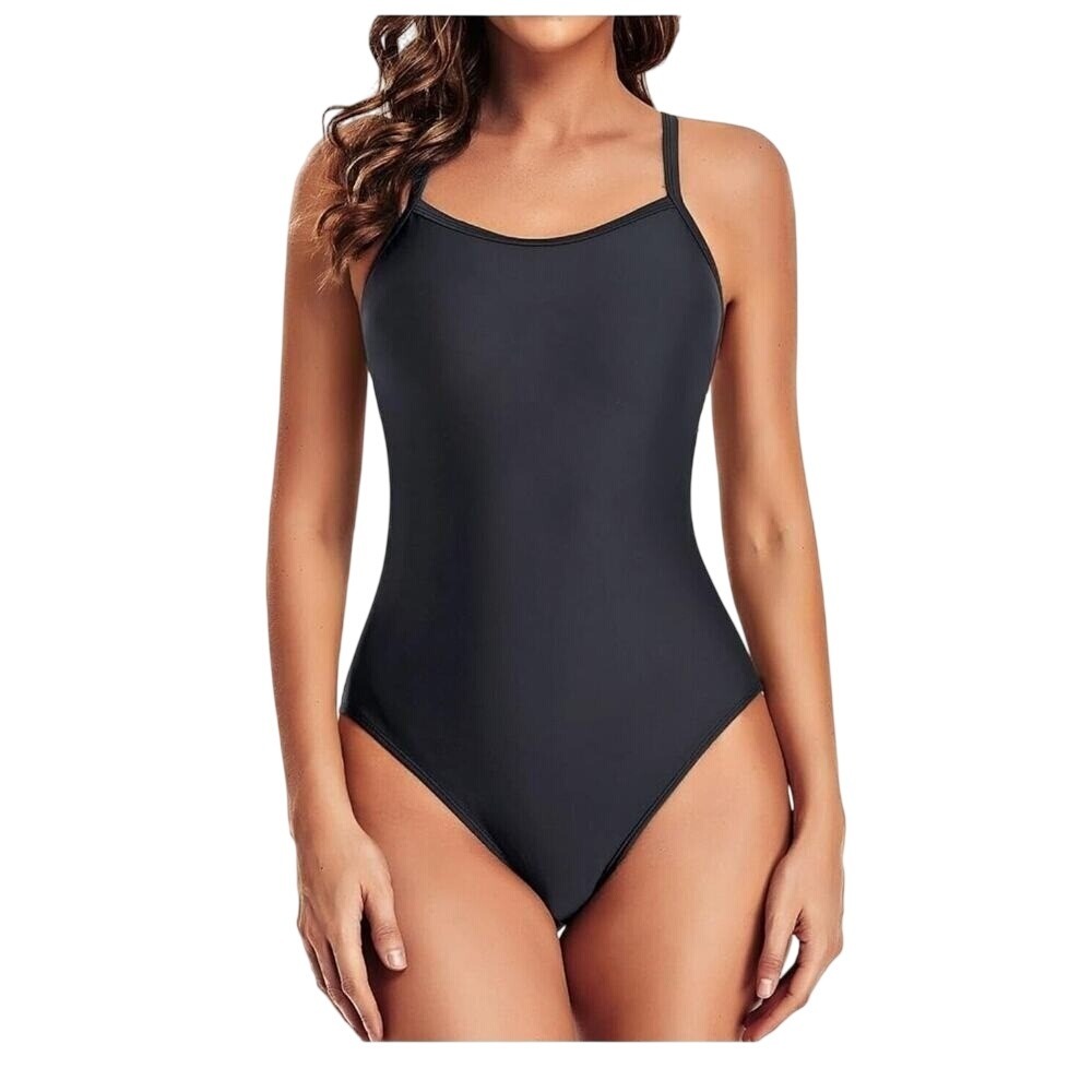 NWT Tempt Me‎ Black One Piece Swimsuit Tummy Control Padded Size XXL